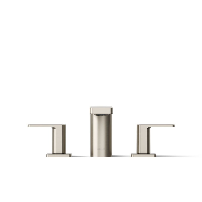 Parallel Two-Handle Deck-Mount Bath Faucet, Vibrant Brushed Nickel
