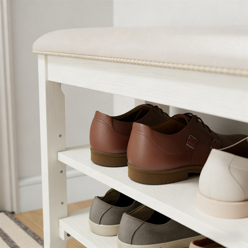 Range-chaussures en bois de qualité supérieure pour la maison, 20.4" H x 31.5" W x 11.8" D