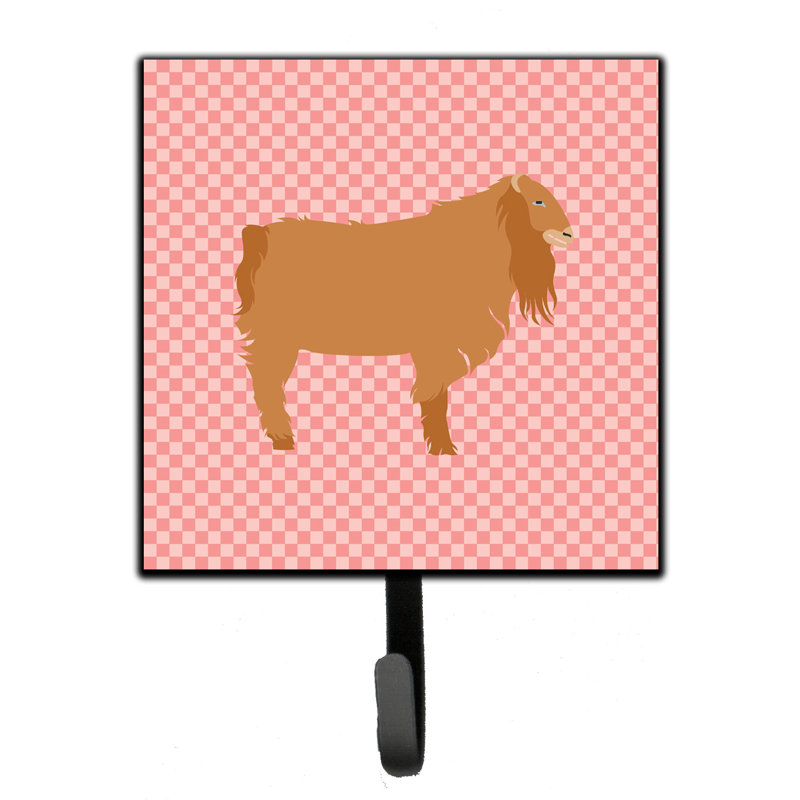 Organisateur de clés murales en chèvre american lamancha avec crochets clés Ingiburgh, Rose