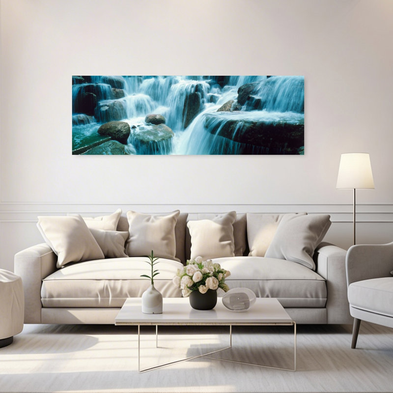 Chute d'eau, Temecula, Ca, États-Unis, paysage contemporain abstrait, art mural, H 20 po x l 60 po