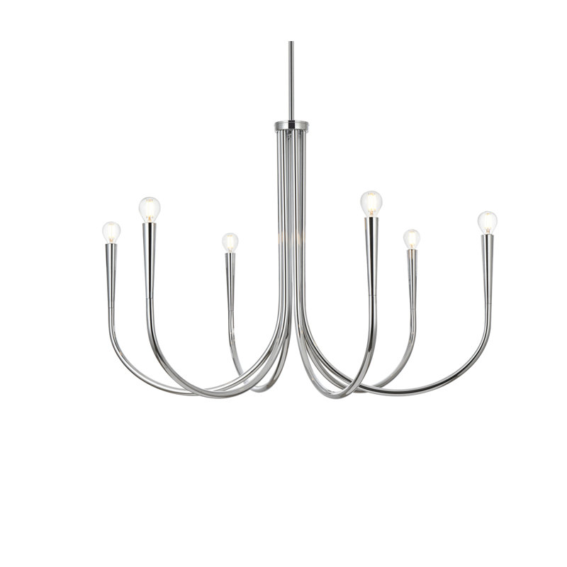 Catalena 6-Light Chandelier, H 24,5 po x l 36 po x P 36 po, Chrome