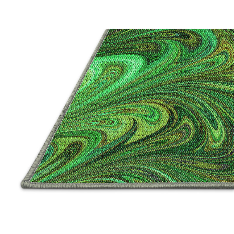 Tapis vert tissé à la machine, Rectangle 8 pi x 12 pi