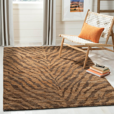Tapis naturel / noir noué à la main Ferrera