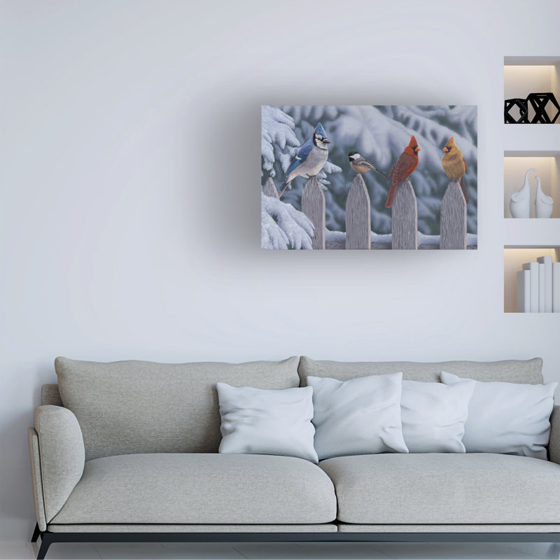 «Jeff Hoff Winter Birds», art sur toile, H 12 po x l 19 po