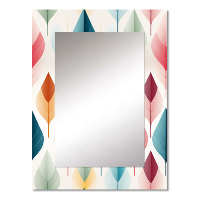 Rosemead Pastel Scandinavian Geometric Shapes - Geometric  Decorative Mirror, Modern Large Wall Mirror, Printed Metal Art