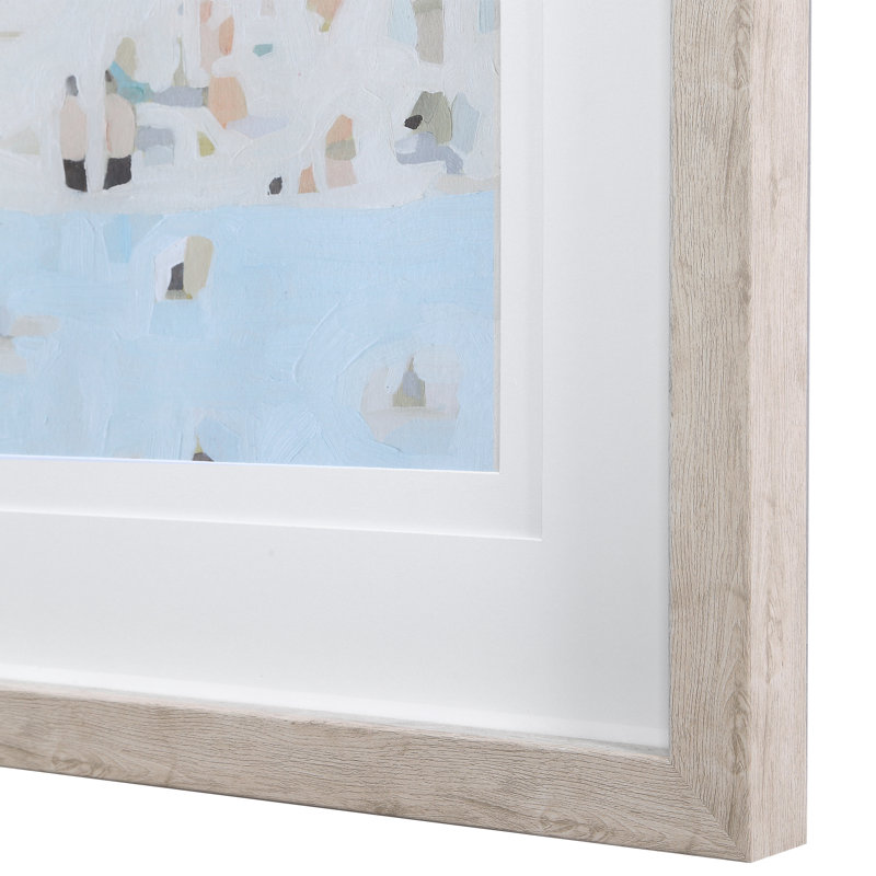 'Sea Glass Sandbar' 2 Piece Framed Painting Set