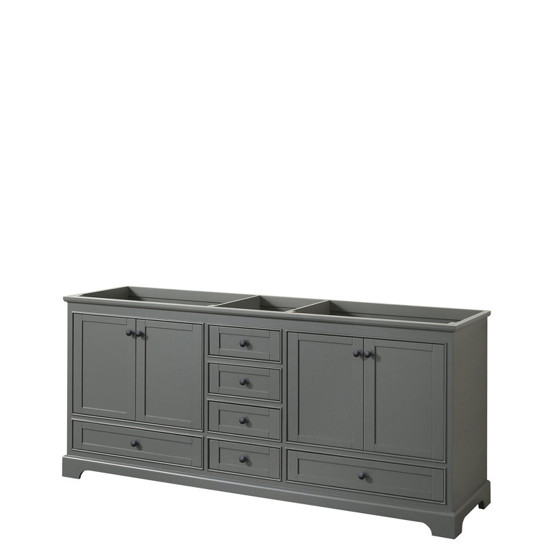 Base de meuble-lavabo double Deborah, Gris foncé / noir mat