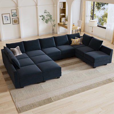 Kandle Velvet Upholstered Chaise Sectional