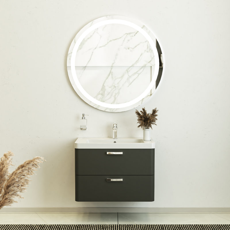 Meuble-lavabo mural avec lavabo Jakkele-W_Modern, Gris mat