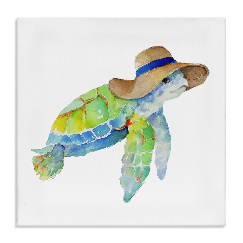 «Beach Ready Turtle» par Lanie Loreth, H 17 po x l 17 po