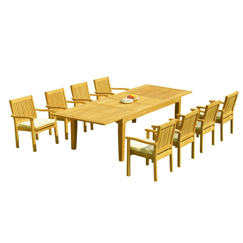 Ensemble repas 9 pièces teck Matamoros