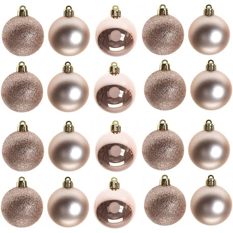 Polyvinyl Chloride (PVC) Bauble, 5cm H x 5cm W x 5cm D, Rose Gold