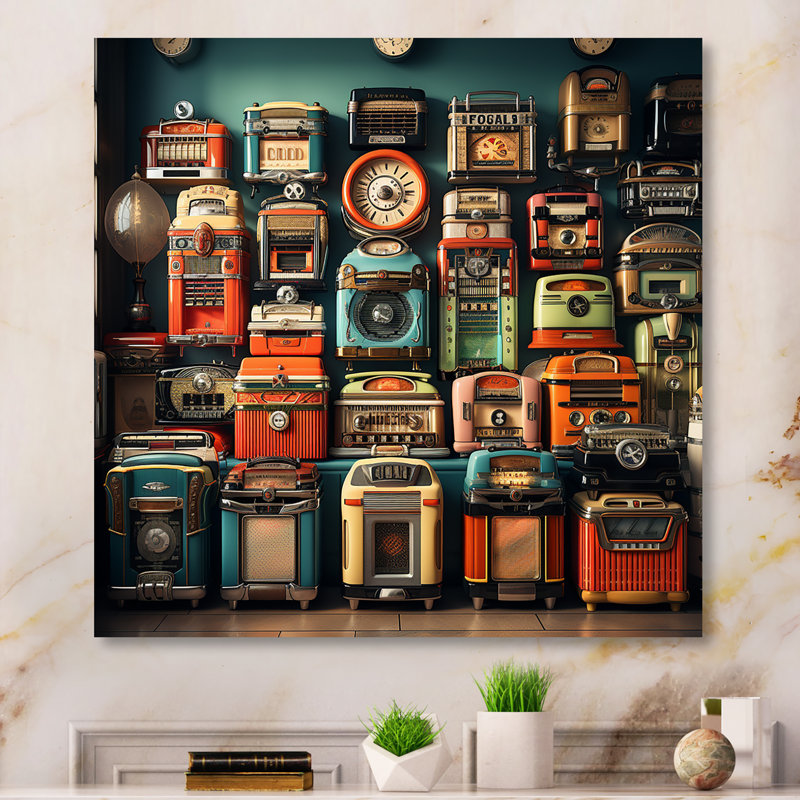 Nostalgic Jukebox Tunes 2 - Jukeboxes, art mural en métal, H 16 po x l 16 po