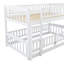 Lit superposé avec glissade, lit superposé simple au-dessus de simple avec clôture et échelle blanc (pour les tout-petits enfants et adolescents)