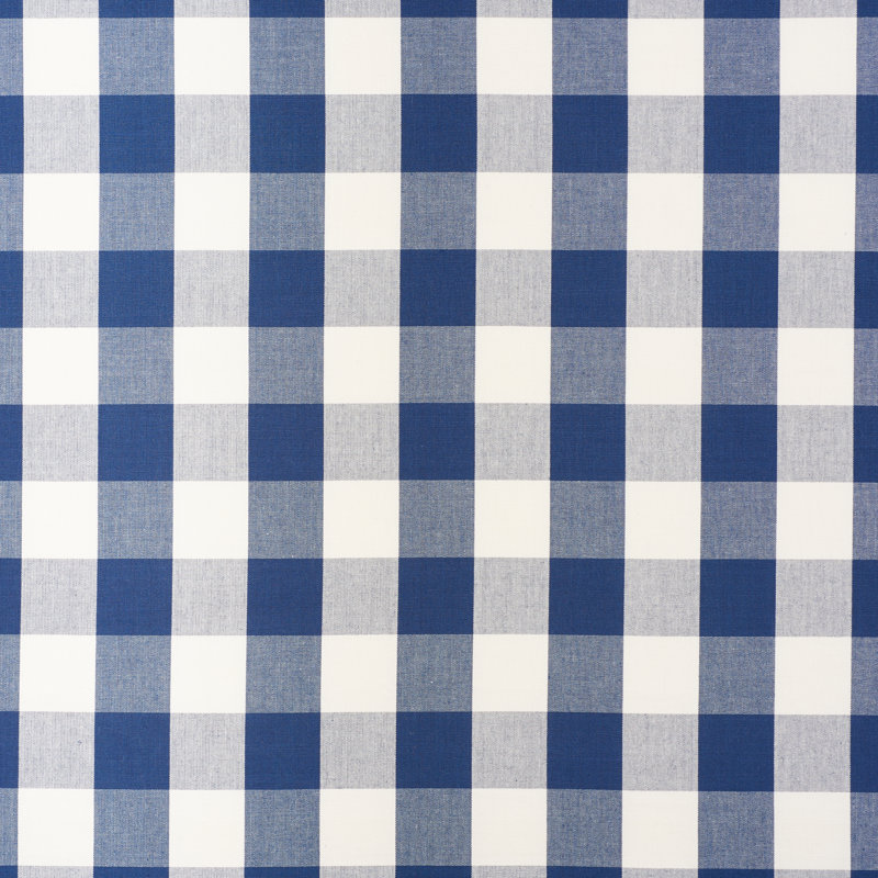 Camden Cotton Check Fabric, Navy