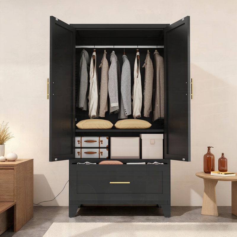 Armoire à tringle en métal, Noir