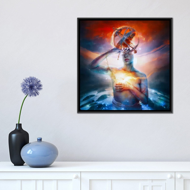« invisible », reproduction d’impression sur toile, H 18 po x l 18 po x P 1,5 po, Toile avec cadre noir, Pas de tapis