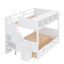 Lit superposé simple au dessus d'un lit double avec tiroirs Jamise Kids-668530293