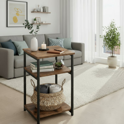 Small Corner Table Classic, Dual-Purpose As Side Table And Tall Nightstand, For Multi-Places by Latitude Run
