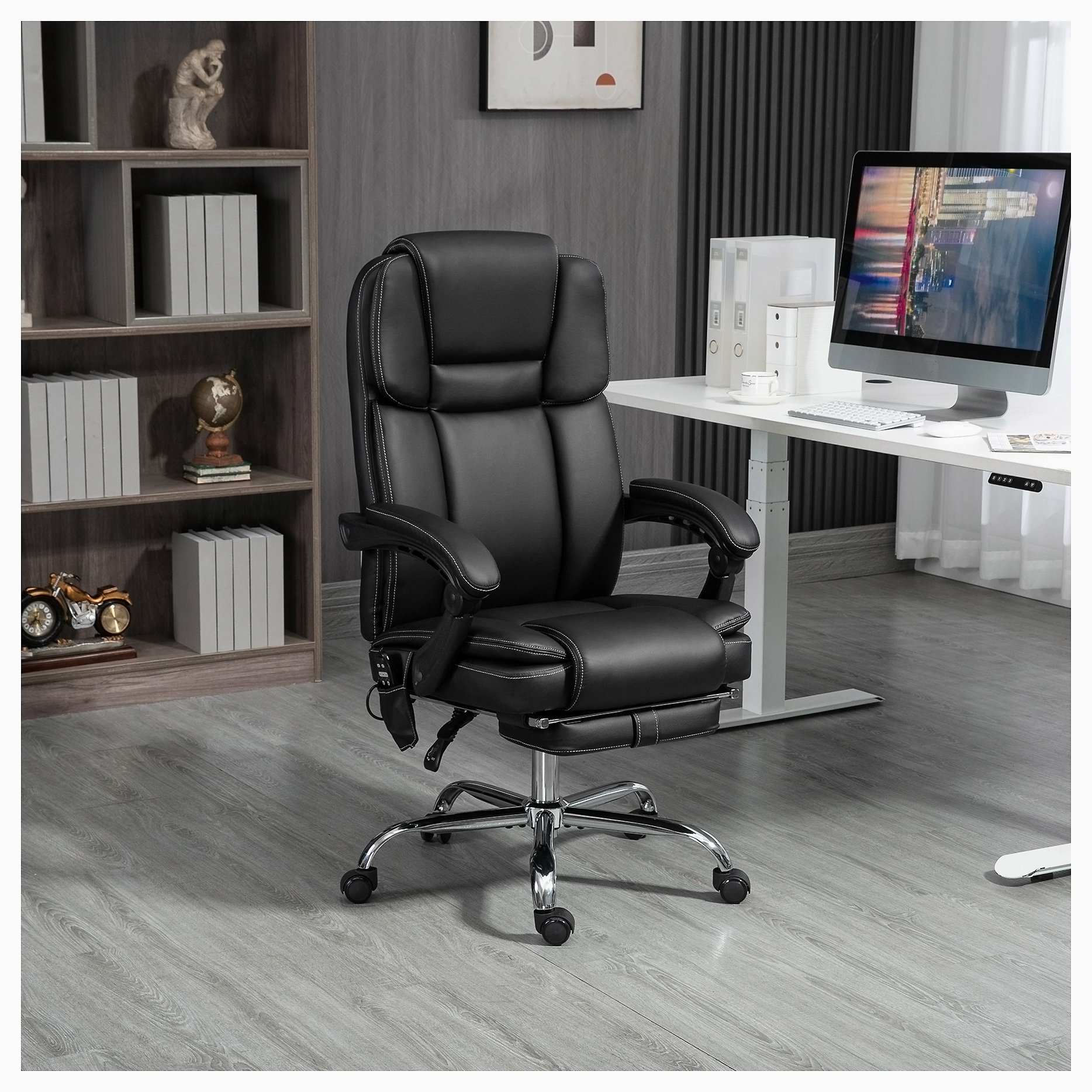 Office Chair Big And Tall Vinsetto PU Leather Massage Office Chair