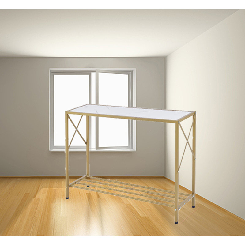 Industrial Entrance Table, White, Gold