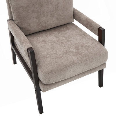 Mid-Century Modern Chenille Upholstered Accent Armchair