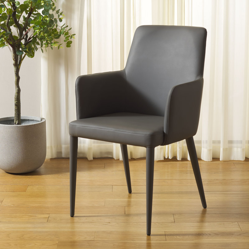 20'' H Metal Armchair, Dark Gray Velvet