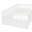 Lit simple avec clôture surélevée et bibliothèque, lit en bois pour enfants, blanc.-1504520472