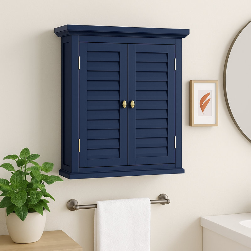 Zal Teamson Home Glancy 20" x 24" Removable Wall Cabinet, Navy