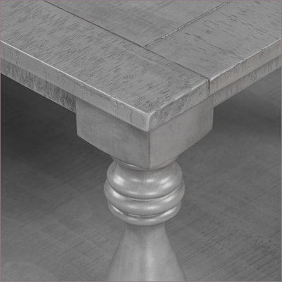 Table basse rétro en placage de pin avec pieds de colonne en vase artistique, assemblage facile pour le salon