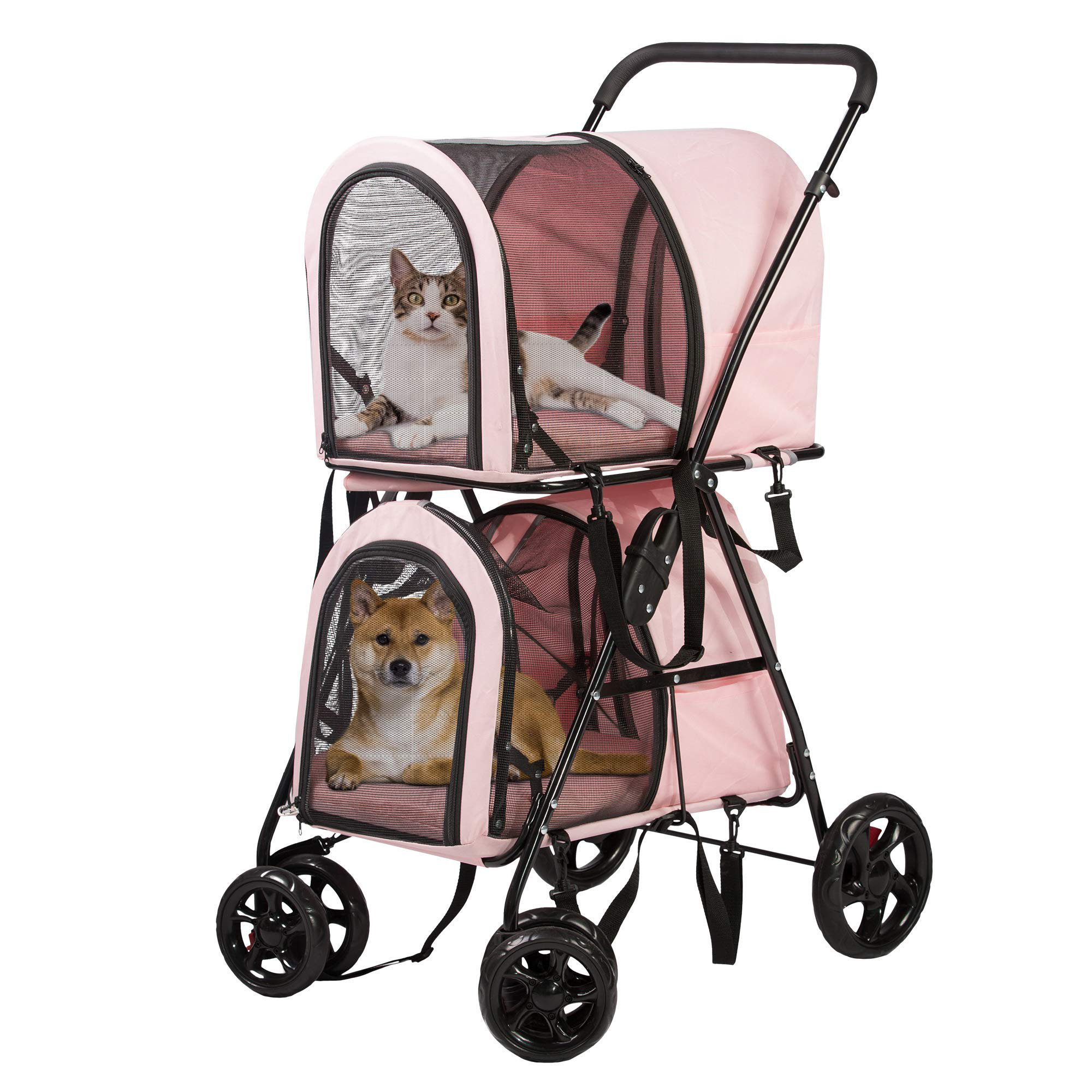 LUCKYREMORE Foldable Pet Stroller with Detachable Carrier & Reviews ...