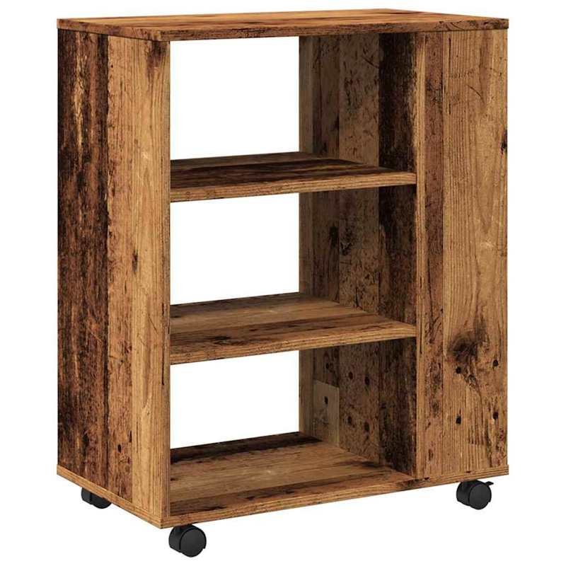 Ayaru 60cm Wide Mobile File Cabinet, Old Wood