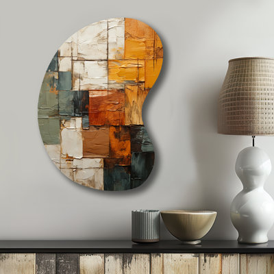 Chiseko - Unique Shape Hard Edge Painting Metal Wall Decor, Asymmetrical Metal Wall Sculpture Print