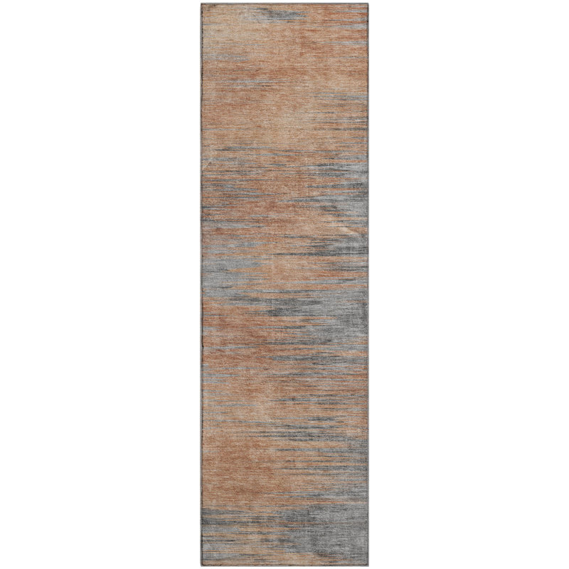 Premium Machine Washable Prisco Salmon Rug, Runner 2'3" x 7'6"