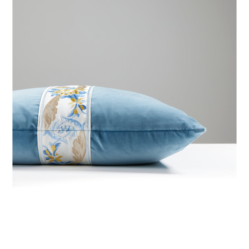The MET x The House of Scalamandre Reine/Linley Pillow, Gold/Blue/Soldier Blue