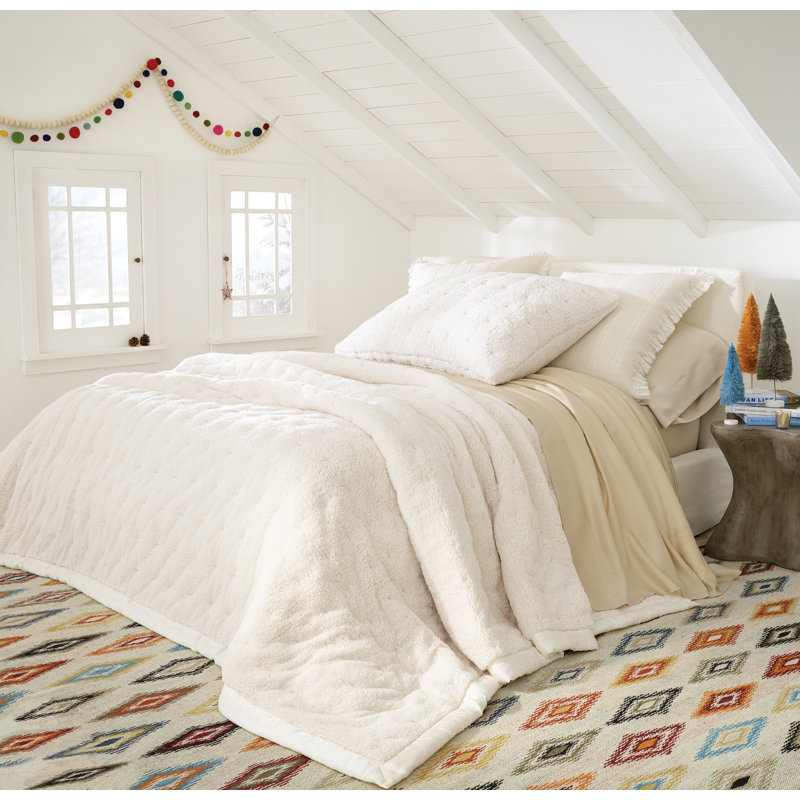 Marshmallow Fleece Puff Sham, Ivory, Pillow Cover Only - No Insert