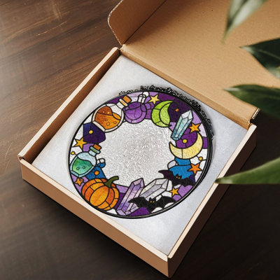 Guirlande d'Halloween avec vitrail pour fenêtre