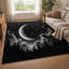 1 tapis décoratif céleste en forme de croissant de lune et de nuit étoilée - lavable, envers antidérapant, grand espace mince pour le salon, la chambre à coucher, la cuisine, le bureau à l'intérieur pour la maison-132979520