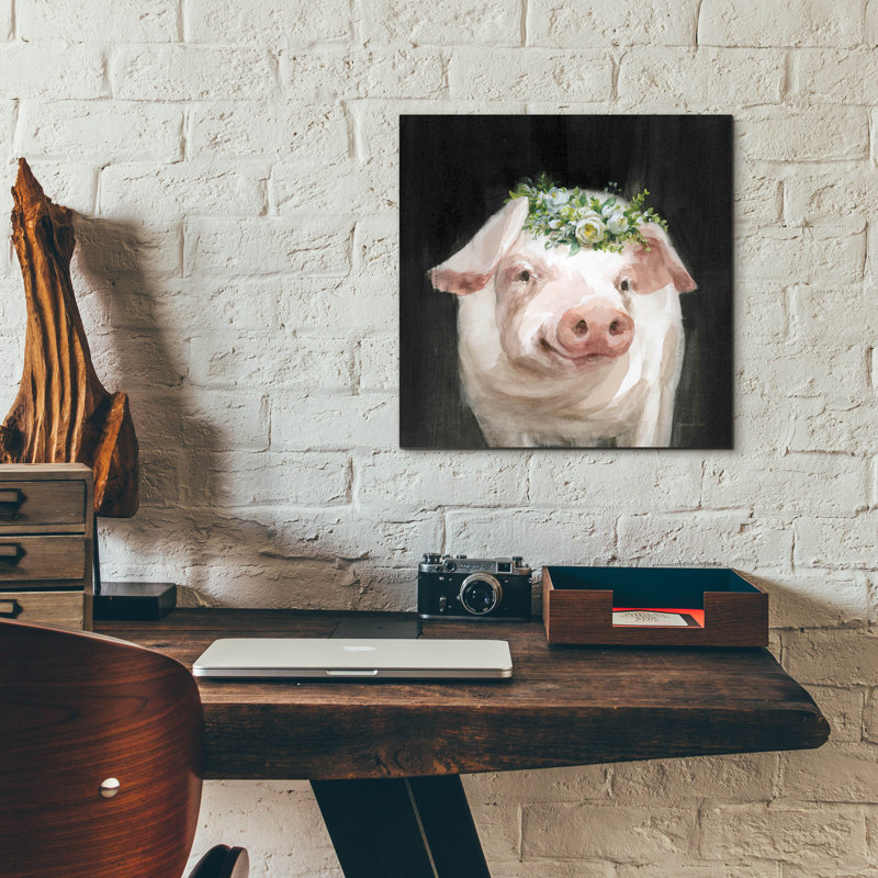  «Barnyard Whimsy 3» par Danhui Nai, art mural en verre acrylique, H 12 po x l 12 po x P 0,13 po