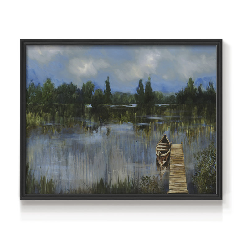 Un endroit tranquille - reproduction encadrée, H 22 po x l 28 po, Noir, noir, noir, noir
