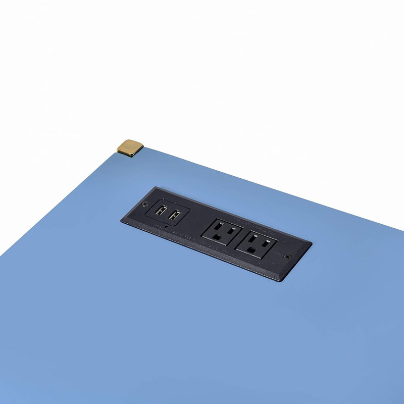Bureau d'écriture rectangulaire avec port USB, Marine