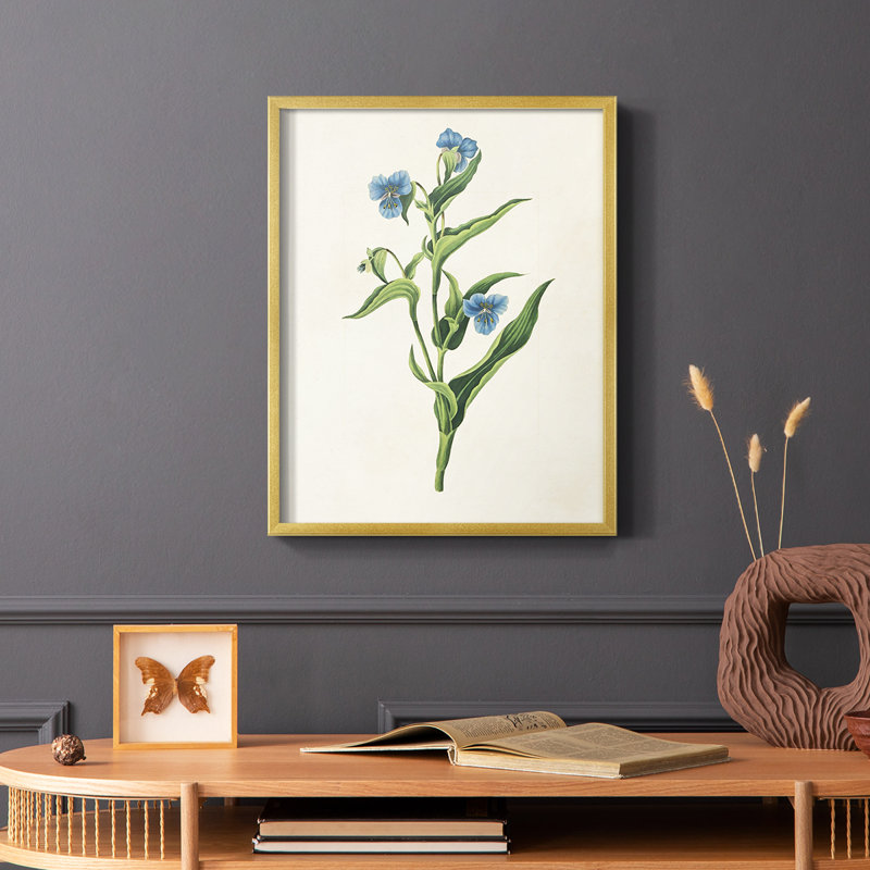 Fleurs des saisons, reproduction encadrée V - bois massif, H 28 po x l 22 po