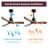 52 Inch Indoor Ceiling Fan with Dimmable LED Light, 3 Solid Wood Blades, Remote Control Reversible DC Motor - Matte Black for Living Room