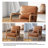 Jyrin 25.8" Wide Mid Century Upholstered Light Brown Faux Leather Solid Wood Accent Chair with an Extra Pillow-710261410-710261413