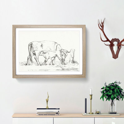 Cow with Calf by Jean Bernard - Picture Frame Painting Print