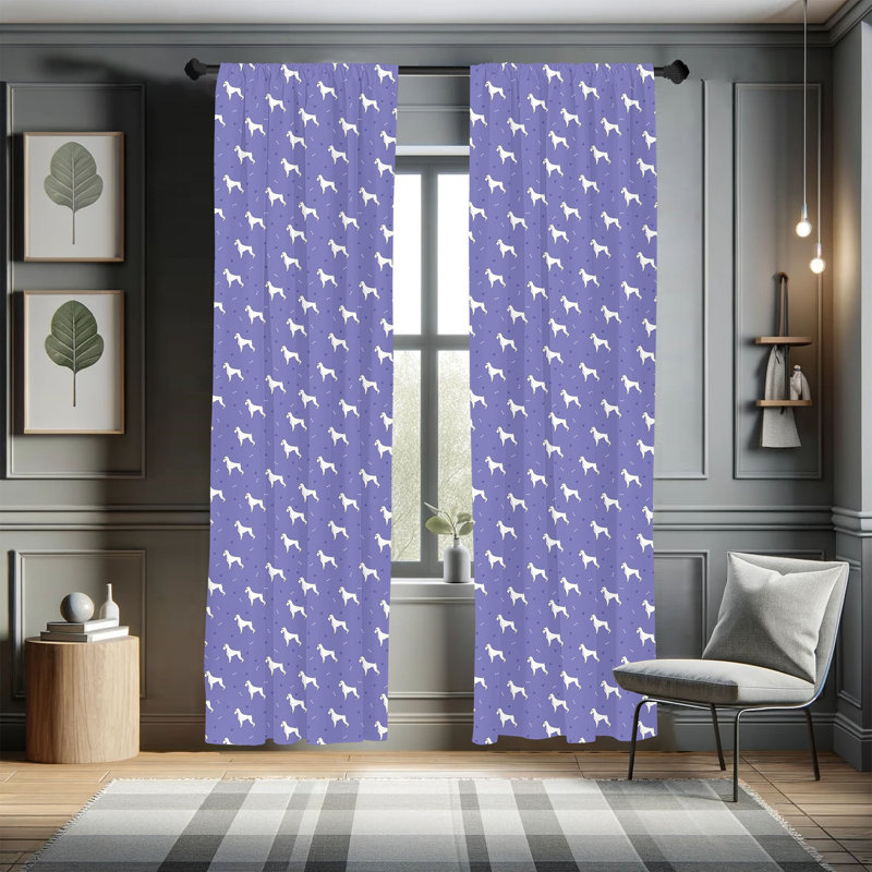 Turtle Semi-Sheer Rod Pocket Curtain Panels, 28" x 63", Purple