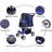 Pet Stroller 4 Wheels Multifunction Dog Cat Stroller Folding Portable Travel Stroller With Detachable Carrier Suitable For Medium