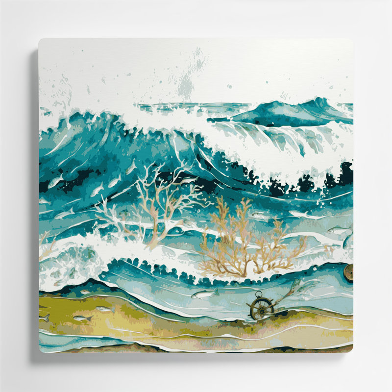 Art mural en métal nautique, thème de plage nautique, H 12 po x l 12 po