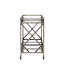 Mirrored Top Serving Cart With Antique Gold Frame And Open Storage Area In Compartment