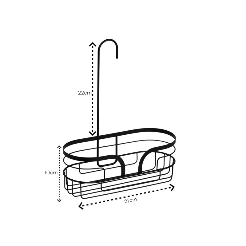 Dante Steel Freestanding Bathroom Shelves, Black